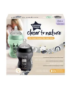 Tommee Tippee Closer To Nature Bottle 260ml 2 Pack 0m+ Boy