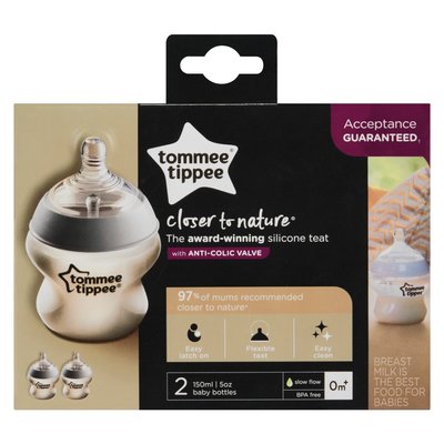Tommee Tippee Closer To Nature Baby Bottle 150ml 2 Pack