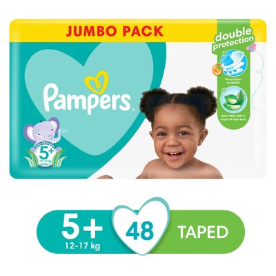 Pampers Baby Dry Size 5+ Jumbo Pack 48 Nappies