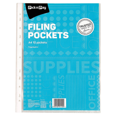 PnP A4 Filing Sleeves 10s