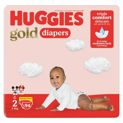 Huggies Gold Size 2 (5-7kg) 94 Nappies
