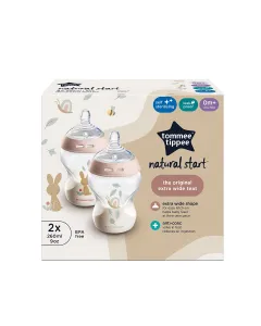 Tommee Tippee Natural Start Self Sterilizing Decorated Bottle Girl 260ml