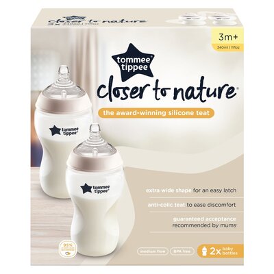 Tommee Tippee Closer To Nature Baby Bottle 340ml 2 Pack