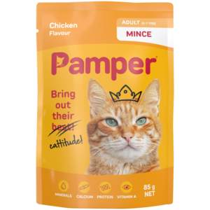Pamper Chicken Mince Cat Food 85g