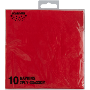 Occasions Red 2 Ply Napkins 10 Pack