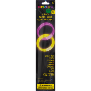 Party Xpress Triple Wind Glow In The Dark Bracelet 8"