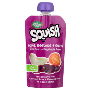 Rhodes Quality Apple, Beetroot & Guava Puree 6 Months+ Pouch 110ml