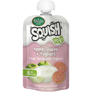 Rhodes Quality Squish Apple, Guava & Yoghurt Puree 6 Months+ Pouch 110ml