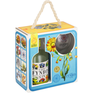 Cape Fynbos Gin Citrus Flavoured Gin Bottle 500ml With Glass Gift Pack