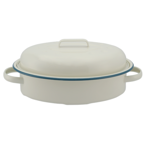 Ripple Enamel Oval Roaster White 30cm