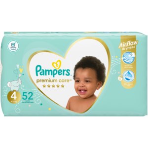Pampers Premium Care Size 4 9-14kg Diapers 52 Pack