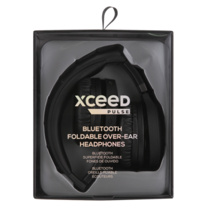 Xceed Black Foldable Over-Ear Bluetooth Headphones