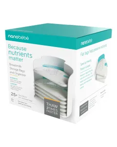 Nanobebe 25 Breastmilk Storage Bags And Organiser