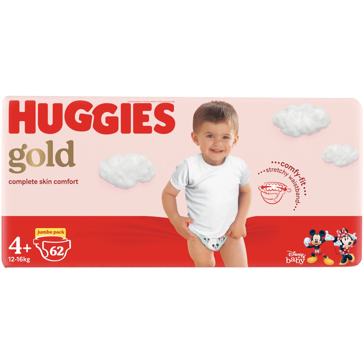 Huggies Gold No 4+ (12 - 16 kg) Nappies 62 pk