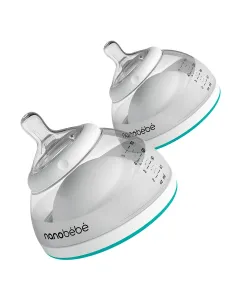 Nanobebe Breastmilk Bottle Twin-pack Teal 150ml