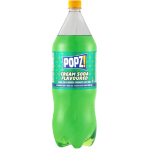 Popz! Cream Soda Flavoured Carbonated Soft Drink Bottle 2L