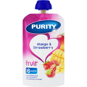 PURITY Mango & Strawberry Fruit Puree 6 Months+ 110ml