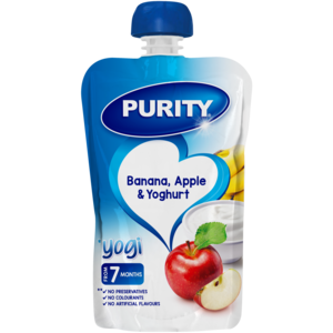 PURITY Banana, Apple & Yoghurt Dessert Puree 7 Months+ 110ml