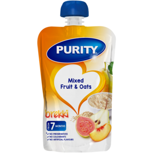 PURITY Mixed Fruit & Oats Breakfast Puree 7 Months+ 110ml