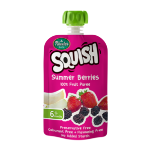 Rhodes Quality Squish Summer Berries Fruit Puree 6 Months+ Pouch 110ml