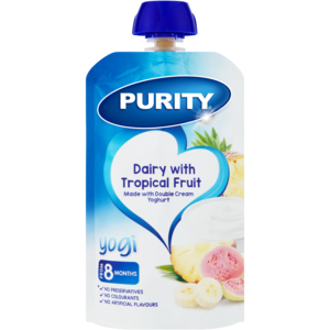 PURITY Dairy With Tropical Fruit Yogi Puree 8 Months+ 110ml