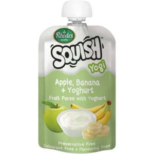 Rhodes Quality Squish Apple, Banana & Yoghurt Puree 6 Months+ Pouch 110ml