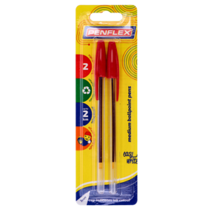 Penflex Red Ballpoint Pen 2 Pack