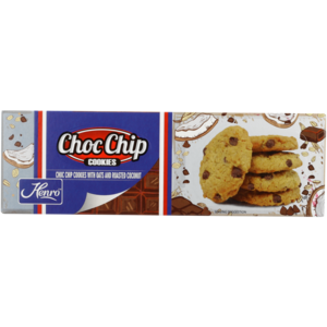 Henro Choc Chip Cookies With Oats And Roasted Coconut 160g