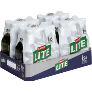 Castle Lite Beer Bottles 24 x 330ml
