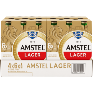 Amstel Lager Beer Bottles 24 x 330ml