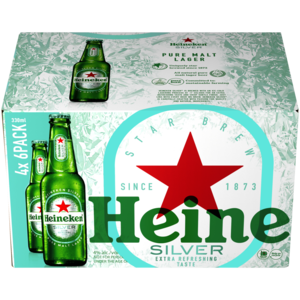 Heineken Silver Beer Bottles 24 x 330ml