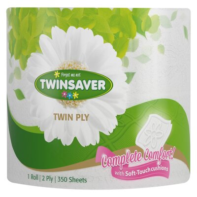 Twinsaver Luxury 2 Ply Toilet Paper White