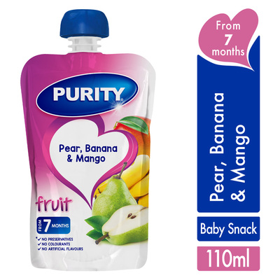 Purity Pouch Pear Banana & Mango 110ml from 6 Months