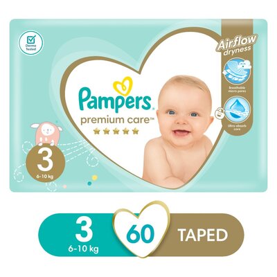 Pampers Premium Care Size 3 60 Nappies