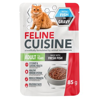 Feline Cuisine Fish in Gravy Adult Wet Cat Food 85g