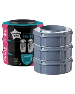 Tommee Tippee Sangenic Twist & Click Nappy Disposable Bin Refill Cassette 3pack Eco Friendlier