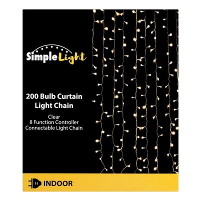 Simple Light 200 Bulb Curtain Light Chain