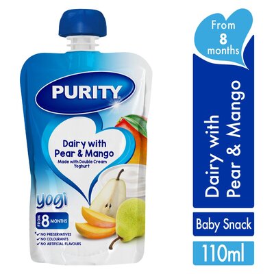 Purity Pouch Dairy with Pear & Mango 110ml from 6 Months