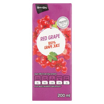 PnP Long Life Red Grape Juice 200ml