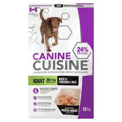 Canine Cuisine Dry Dog Food Adult Chicken and Rice 15kg