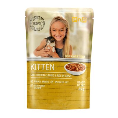 PnP Kitten with Chicken Chunks in Gravy 85g