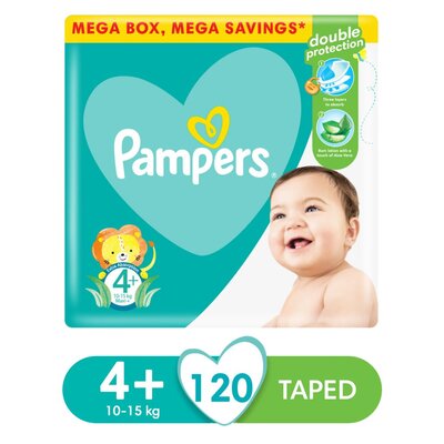 Pampers Baby Dry Size 4+ Mega Savings Box 120 Nappies