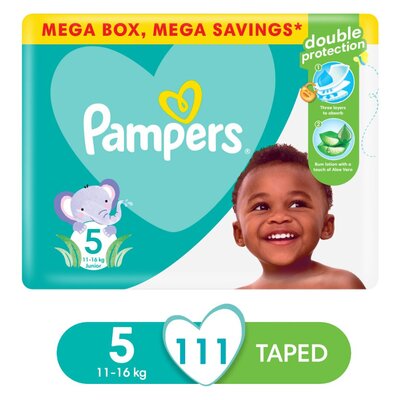 Pampers Size 5, Mega Box 111 Nappies