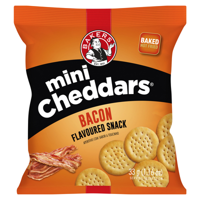 Bakers Bacon Mini Cheddars 33g