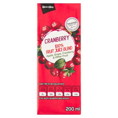 PnP Long Life Cranberry Juice 200ml