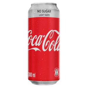 Coca-Cola No Sugar Soft Drink Can 300ml