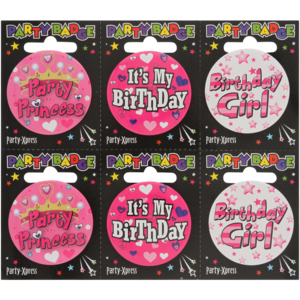 Party Xpress Birthday Girl Badge (Design May Vary)