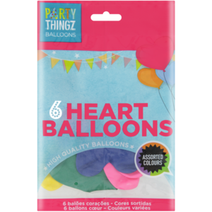 Party Thingz Heart Balloons 6 Pack