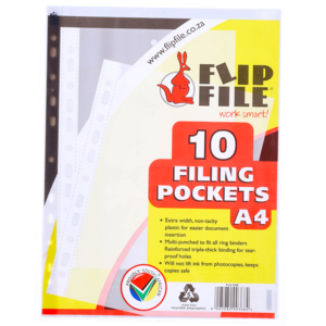 Flip File A4 Filing Sleeves 10 Pockets