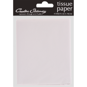 Creative Stationery White Solid Colour Tissue Paper 4 Pack